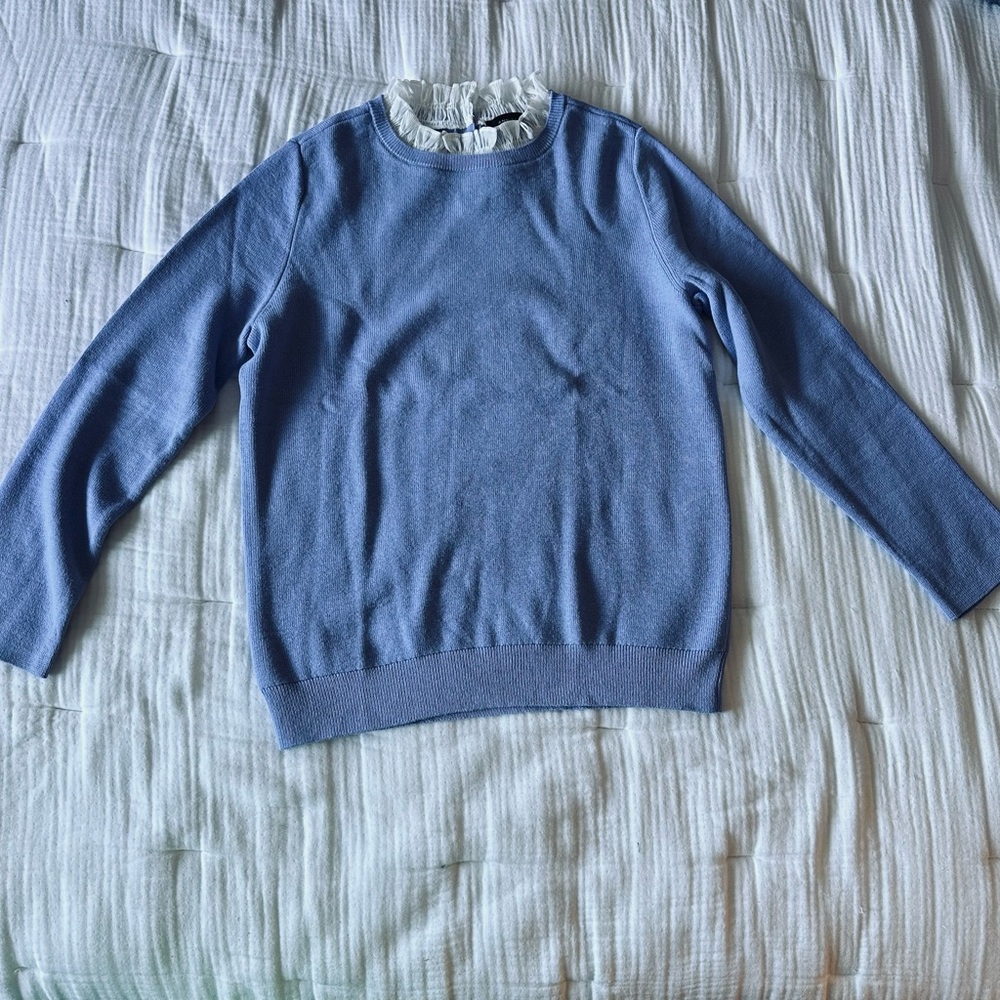NEW Ann Taylor Sweater with Ruffle Collar.  Purple/Lavender color